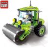 Enlighten 1104 Qman 1104 non  XE LU bộ đồ chơi xếp lắp ráp ghép mô hình City ROAD ROLLER Thành Phố 102 khối