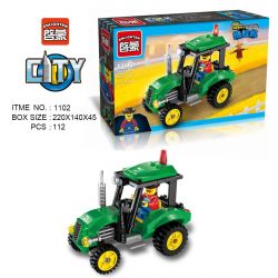 Enlighten 1102 Qman 1102 non  MÁY KÉO bộ đồ chơi xếp lắp ráp ghép mô hình City TRACTOR Thành Phố 112 khối