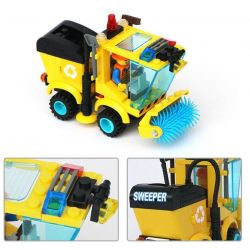 Enlighten 1101 Qman 1101 TOPOA MACTEPOB 5019 non  MÁY QUÉT ĐƯỜNG bộ đồ chơi xếp lắp ráp ghép mô hình City SWEEPER Thành Phố 102 khối