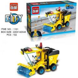 Enlighten 1101 Qman 1101 TOPOA MACTEPOB 5019 non  MÁY QUÉT ĐƯỜNG bộ đồ chơi xếp lắp ráp ghép mô hình City SWEEPER Thành Phố 102 khối