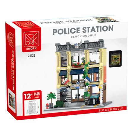 XMORK 20123 Retro Police Station Xếp hình lắp ráp ghép mô hình đồn cảnh sát cổ điển