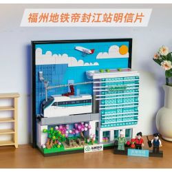 Pantasy 11043 Xếp hình lắp ráp ghép mô hình Bưu thiếp ga tàu điện ngầm Phúc Châu Difenjiang