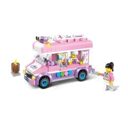 ENLIGHTEN 1112 non  XE BÁN KEM LƯU ĐỘNG bộ đồ chơi xếp lắp ráp ghép mô hình City ICE-CREAM VAN Thành Phố 213 khối