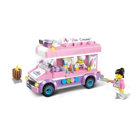 ENLIGHTEN 1112 non  XE BÁN KEM LƯU ĐỘNG bộ đồ chơi xếp lắp ráp ghép mô hình City ICE-CREAM VAN Thành Phố 213 khối