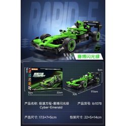 iBlock ib1078 Cyber Emerald Xếp hình lắp ráp ghép mô hình Phương trình tốc độ: Cyber ​​​​Flash Green