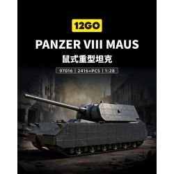 12GO 97016 Panzer VII Maus Xếp hình lắp ráp ghép mô hình Xe tăng siêu nặng Maus 1:28