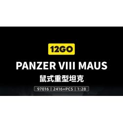 12GO 97016 Panzer VII Maus Xếp hình lắp ráp ghép mô hình Xe tăng siêu nặng Maus 1:28