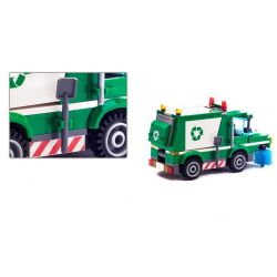 Enlighten 1111 Qman 1111 non  XE THU GOM RÁC bộ đồ chơi xếp lắp ráp ghép mô hình City GARBAGE TRUCK Thành Phố 198 khối