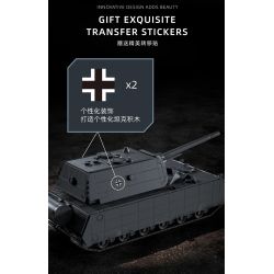 12GO 97016 Panzer VII Maus Xếp hình lắp ráp ghép mô hình Xe tăng siêu nặng Maus 1:28