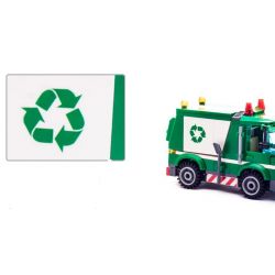 Enlighten 1111 Qman 1111 non  XE THU GOM RÁC bộ đồ chơi xếp lắp ráp ghép mô hình City GARBAGE TRUCK Thành Phố 198 khối