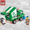 Enlighten 1111 Qman 1111 non  XE THU GOM RÁC bộ đồ chơi xếp lắp ráp ghép mô hình City GARBAGE TRUCK Thành Phố 198 khối