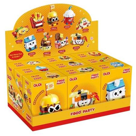 GUDI 40802 Food Party Xếp hình lắp ráp ghép mô hình Bữa Tiệc Ẩm Thực 9 Phong Cách