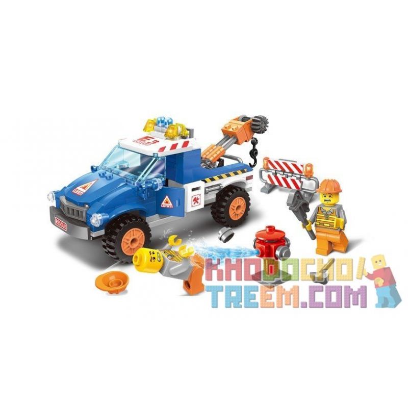 Enlighten 1109 Qman 1109 non  XE Ô TÔ SỬA ĐƯỜNG bộ đồ chơi xếp lắp ráp ghép mô hình City ROAD WRECKER Thành Phố 207 khối