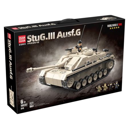 QUANGUAN 100307 StuG.III Ausf.G Xếp hình lắp ráp ghép mô hình Súng tấn công loại 3 G