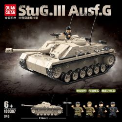 QUANGUAN 100307 StuG.III Ausf.G Xếp hình lắp ráp ghép mô hình Súng tấn công loại 3 G