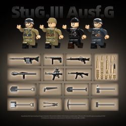 QUANGUAN 100307 StuG.III Ausf.G Xếp hình lắp ráp ghép mô hình Súng tấn công loại 3 G