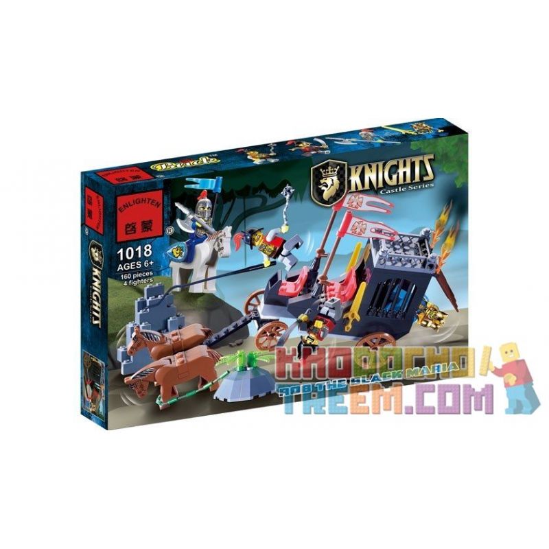 Enlighten 1018 Qman 1018 non  PHỤC KÍCH XE NGỰA NHÀ VUA bộ đồ chơi xếp lắp ráp ghép mô hình Medieval Castle CASTLE KNIGHTS Chiến Tranh Trung Cổ 160 khối