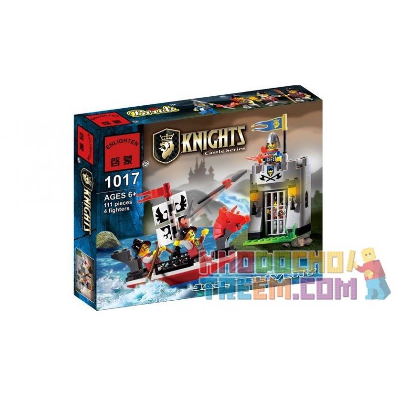 Enlighten 1017 Qman 1017 non  CƯỚP NGỤC bộ đồ chơi xếp lắp ráp ghép mô hình Medieval Castle CASTLE KNIGHTS Chiến Tranh Trung Cổ 111 khối