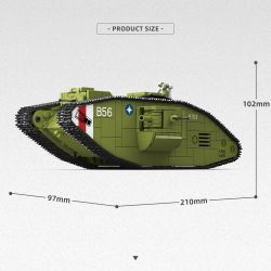 ThirdParty 300018 Heavy Tank MK.V Xếp hình lắp ráp ghép mô hình Tăng hạng nặng MK.V 1:35