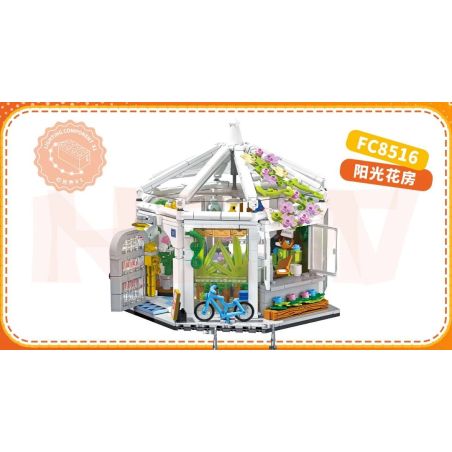 Forange FC8516 Xếp hình lắp ráp ghép mô hình Nhà kính nắng