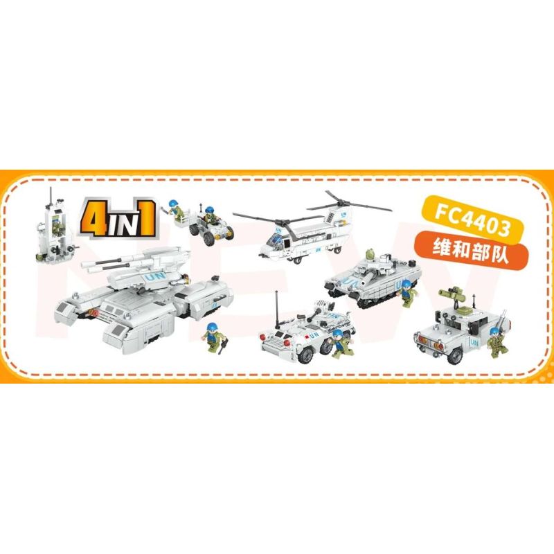 Forange FC4403 Xếp hình lắp ráp ghép mô hình Lực lượng gìn giữ hòa bình 4 tổ hợp