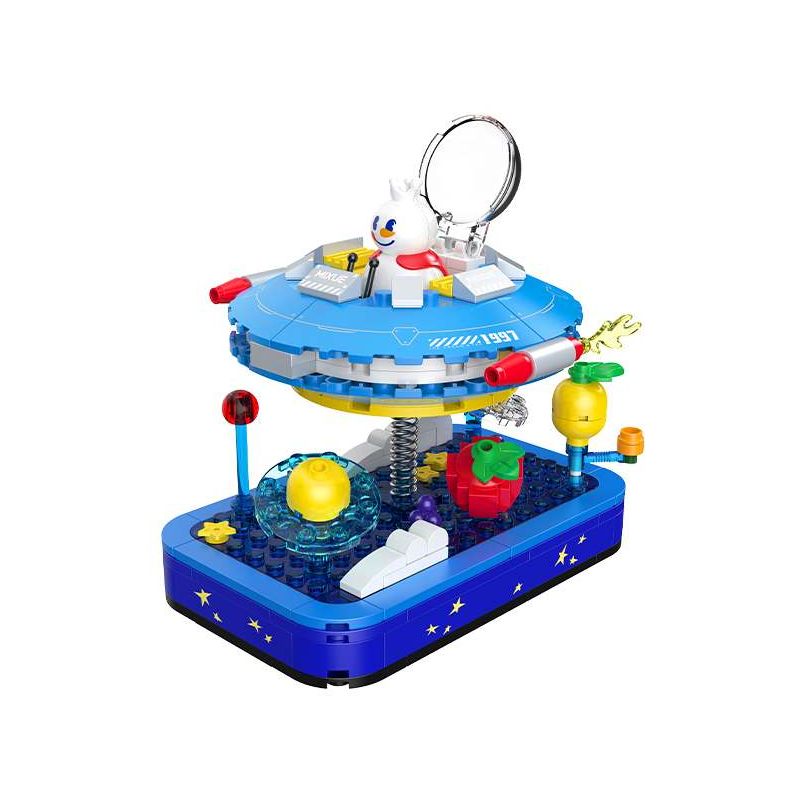 Mixue Ice City XWZB-24052 Xếp hình lắp ráp ghép mô hình Mixue Ice City Snow King Shake: Tàu vũ trụ của Vua tuyết