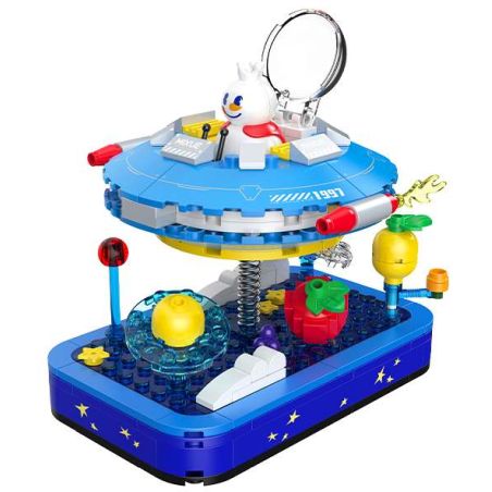 Mixue Ice City XWZB-24052 Xếp hình lắp ráp ghép mô hình Mixue Ice City Snow King Shake: Tàu vũ trụ của Vua tuyết