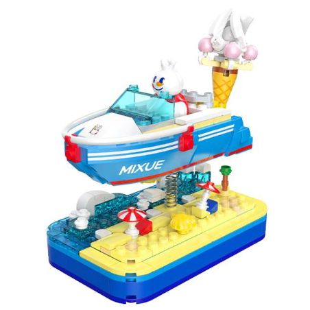 Mixue Ice City XWZB-24055 Xếp hình lắp ráp ghép mô hình Mixue Ice City Snow King Shaker: Kỳ nghỉ du thuyền Snow King