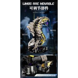 Beautiful and 13095 Mechanical Cyber Cobra Xếp hình lắp ráp ghép mô hình Rắn hổ mang chúa cơ khí