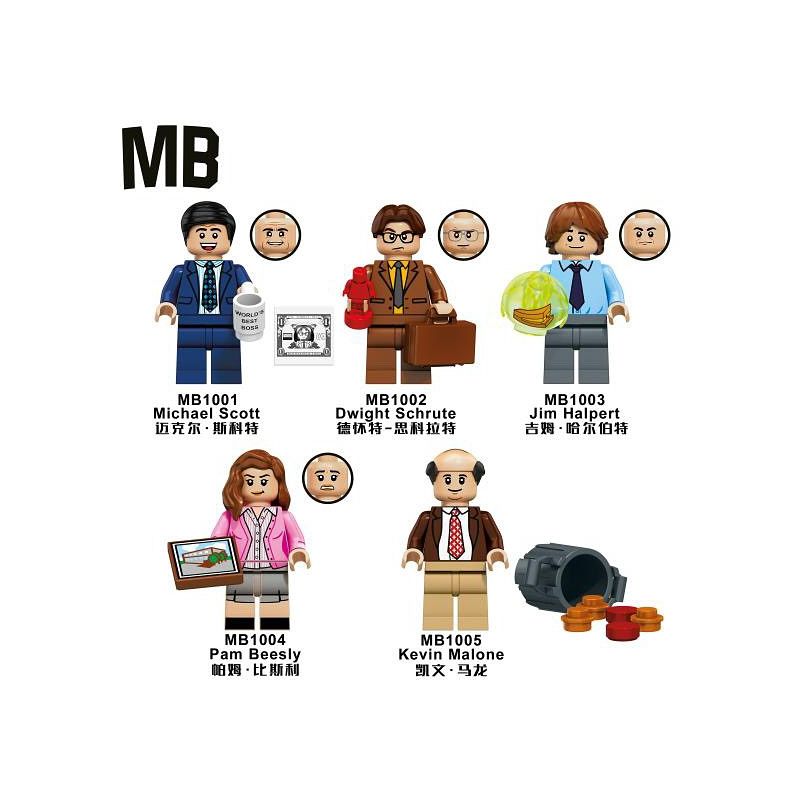 MB MB1001 MB MB1002 MB MB1003 MB MB1004 MB MB1005 The Office Xếp hình lắp ráp ghép mô hình 5 loại nhân vật văn phòng