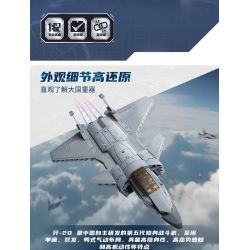 Keeppley 23205 Xếp hình lắp ráp ghép mô hình Vũ khí quan trọng nhất của cường quốc: Tiêm kích hoạt động trên tàu sân bay J-20 1:62