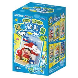 AREA-X AB0161 Xếp hình lắp ráp ghép mô hình Crayon Shin-chan: Nhãn dán vui nhộn Đồ trang trí từ tính 6 loại