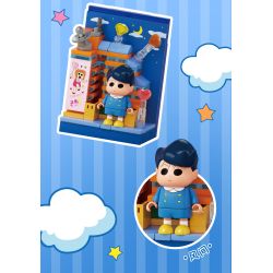 AREA-X AB0161 Xếp hình lắp ráp ghép mô hình Crayon Shin-chan: Nhãn dán vui nhộn Đồ trang trí từ tính 6 loại