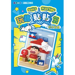 AREA-X AB0161 Xếp hình lắp ráp ghép mô hình Crayon Shin-chan: Nhãn dán vui nhộn Đồ trang trí từ tính 6 loại