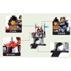 Enlighten 1015 Qman 1015 non  GIÁM SÁT TRÊN TƯỜNG THÀNH bộ đồ chơi xếp lắp ráp ghép mô hình Medieval Castle CASTLE KNIGHTS Chiến Tranh Trung Cổ 77 khối