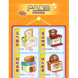 AREA-X AX0507 Xếp hình lắp ráp ghép mô hình Móc khóa thời gian thơm ngon 4 kiểu