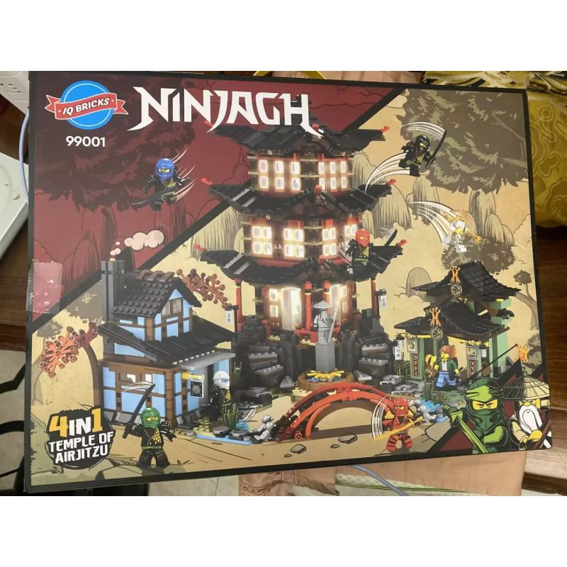IQ BRICKS 99001 4in1 Temple of Airjiztu Xếp hình lắp ráp ghép mô hình Đền Ninja Airjutsu 4 trong 1