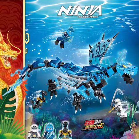 PRCK 61106 Xếp hình lắp ráp ghép mô hình rồng nước ninja dưới nước