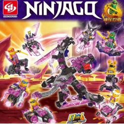 Henson F9002 Samurai series Xếp hình lắp ráp ghép mô hình Dragon Ninja 8 trong 1 Crystal Beast