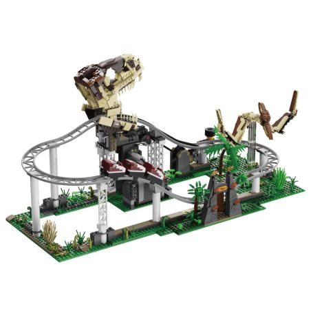 Xbert 66134 Dinosaur Roller Coaster Xếp hình lắp ráp ghép mô hình Tàu lượn siêu tốc