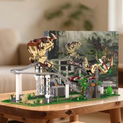 Xbert 66134 Dinosaur Roller Coaster Xếp hình lắp ráp ghép mô hình Tàu lượn siêu tốc
