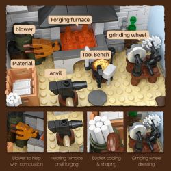 JIESTAR 89145 Xếp hình lắp ráp ghép mô hình tiệm rèn phương tây