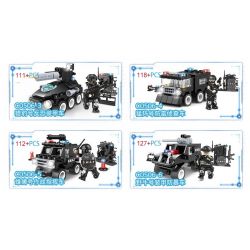 WOMA C0506 0506 Xếp hình kiểu  SWAT SPECIAL FORCE SWAT Truck Xe đầu Kéo Chở Quân Của Lực Lượng đặc Nhiệm 716 khối