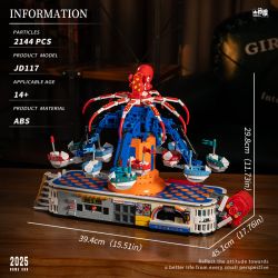 small angle JD117 Octopus Amusement Park Xếp hình lắp ráp ghép mô hình Sân chơi bạch tuộc