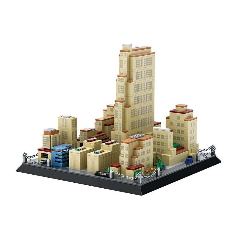 WANGE LIGAO Dr.Luck 5248 Rockefeller Center Xếp hình lắp ráp ghép mô hình Trung tâm Rockefeller, Manhattan, New York, Mỹ