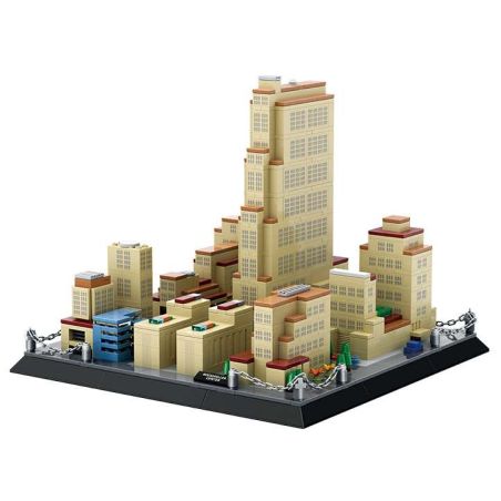 WANGE LIGAO Dr.Luck 5248 Rockefeller Center Xếp hình lắp ráp ghép mô hình Trung tâm Rockefeller, Manhattan, New York, Mỹ