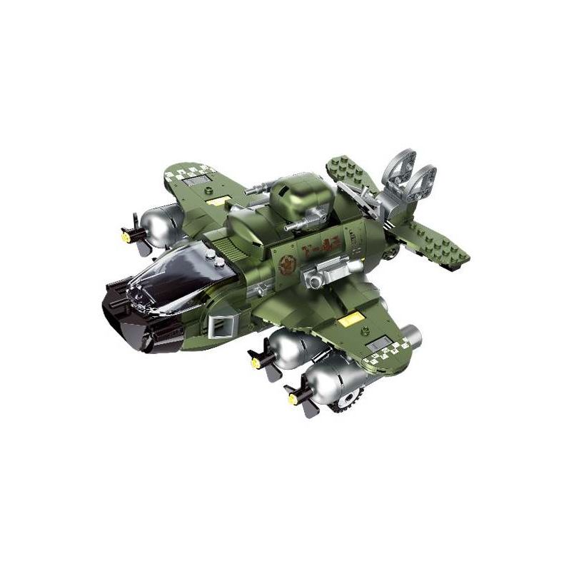 Souzosha F8102-1 Xếp hình lắp ráp ghép mô hình Battlefield 1939: Green WWII Retro Fighter