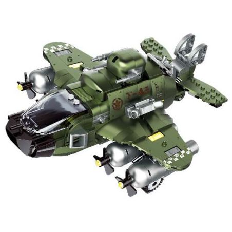 Souzosha F8102-1 Xếp hình lắp ráp ghép mô hình Battlefield 1939: Green WWII Retro Fighter