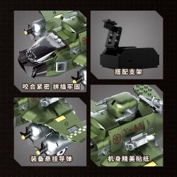 Souzosha F8102-1 Xếp hình lắp ráp ghép mô hình Battlefield 1939: Green WWII Retro Fighter