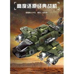 Souzosha F8102-1 Xếp hình lắp ráp ghép mô hình Battlefield 1939: Green WWII Retro Fighter